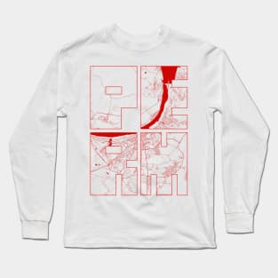 Perm, Russia City Map Typography - Oriental Long Sleeve T-Shirt